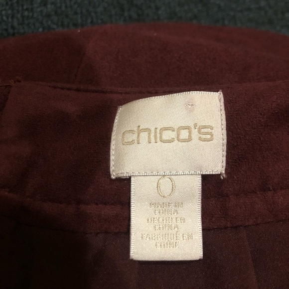 Chico’s Burgundy Front Pocket Velvet Pencil Skirt Size Small (0) - Picture 4 of 7